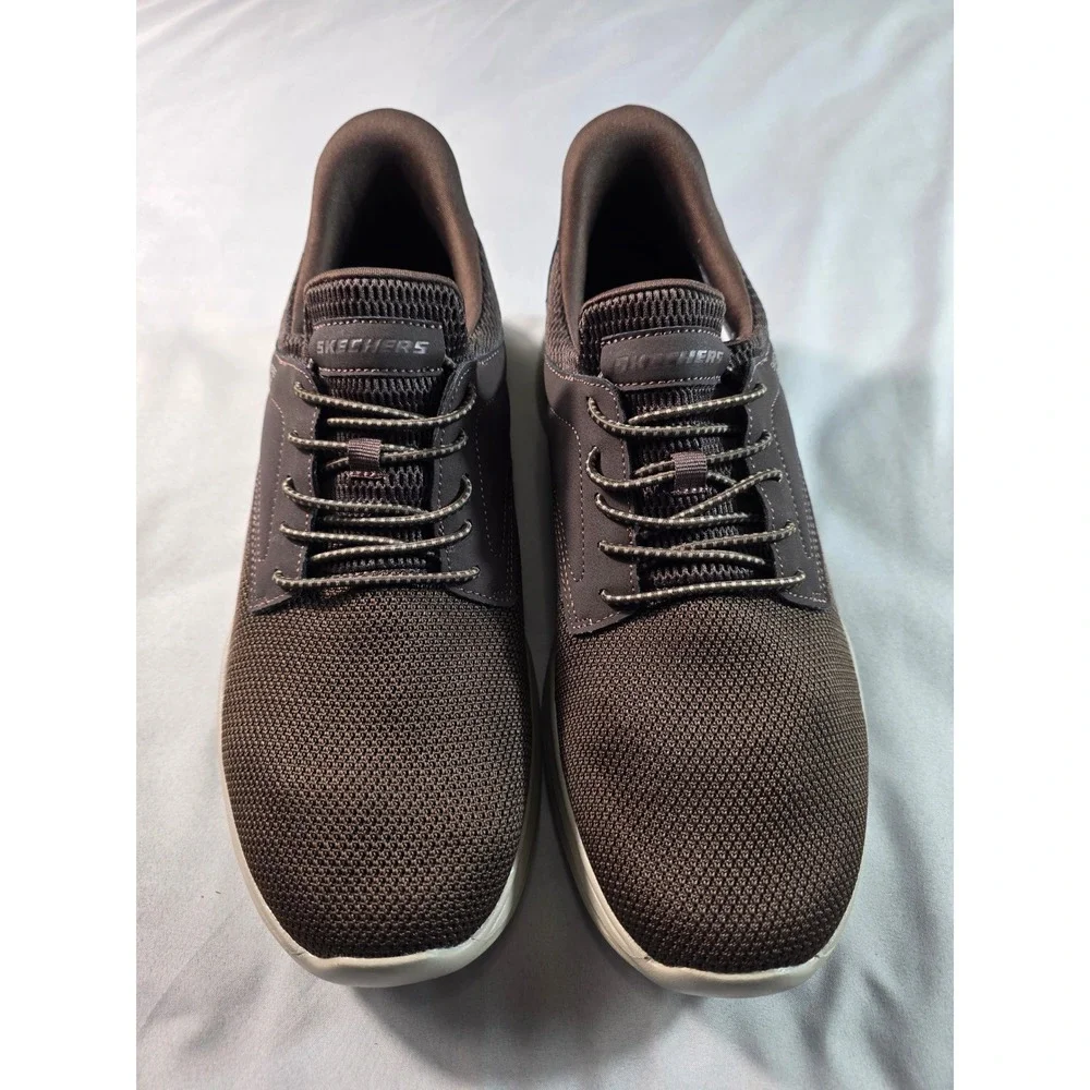 Skechers Swift Fit Hands Free Slip-ins Mens 10 Brown Sneakers NEW